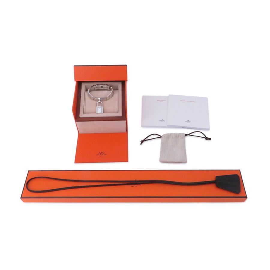 HERMES(エルメス) 腕時計美品  ケリーウォッチ KE4.130 レディース SS/ダイヤベゼル/1P文字盤ダイヤ 白 エルメス ケリーウォッチ ダイヤベゼル KE4.130.130 HERMES 腕時計