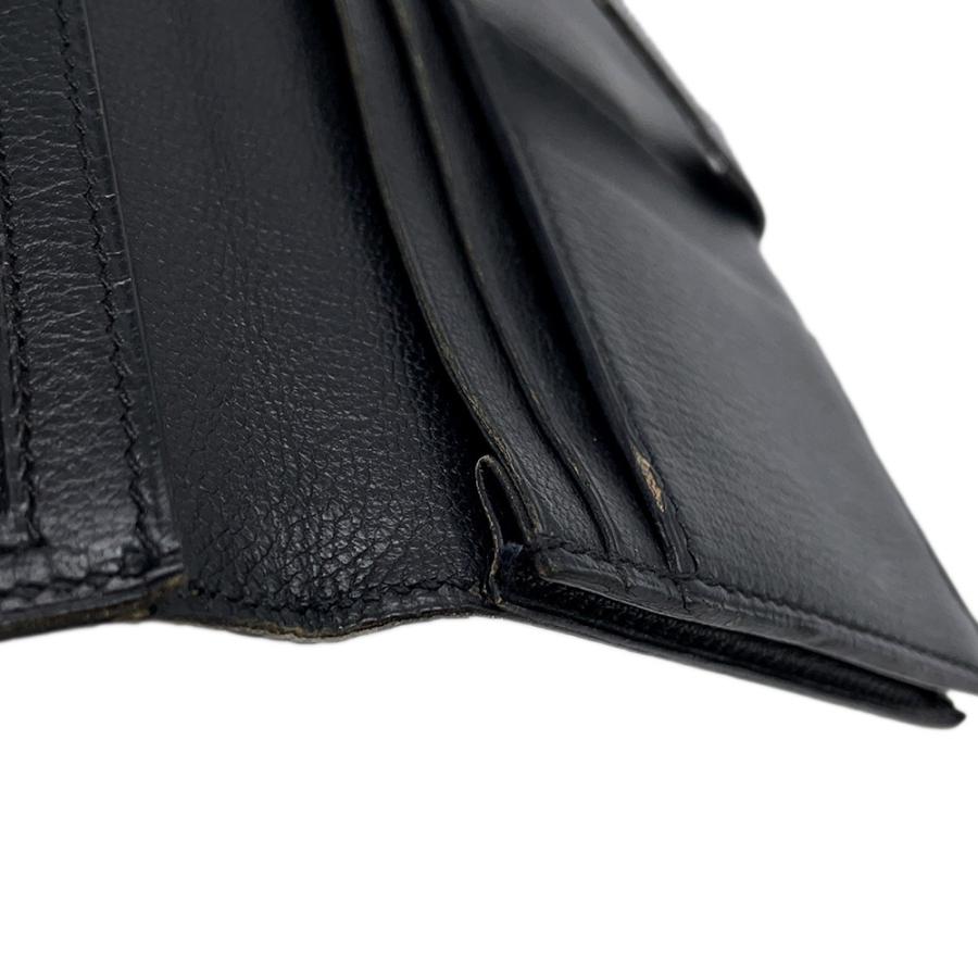 エルメス 長財布 ベアンスフレ ブラック/シルバー金具 リザード □L