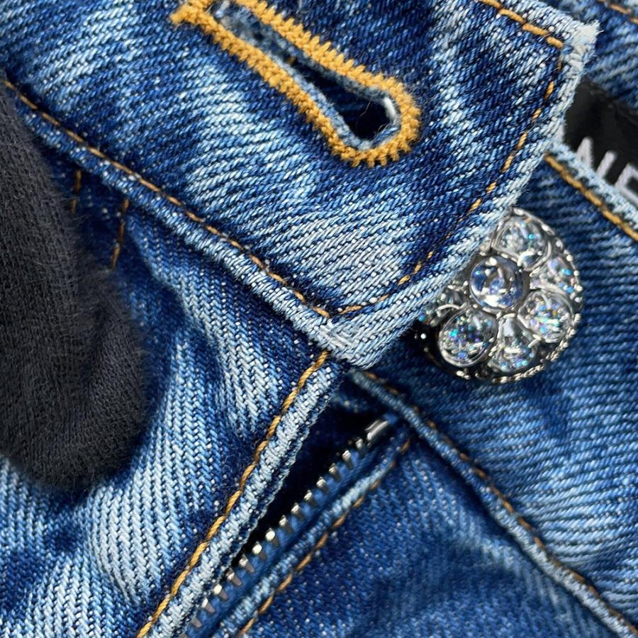 シャネル パンツ ココマーク ウォッシュドデニム コットン レディース  