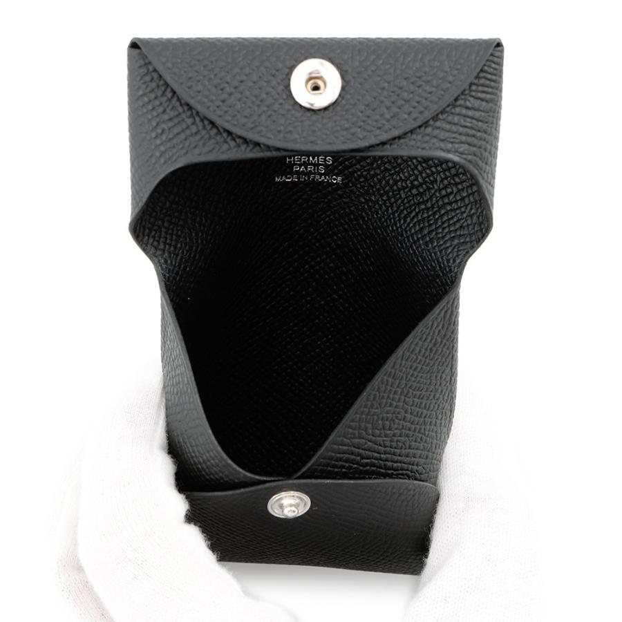 エルメス コインケース バスティア ブラック/シルバー金具 エプソン B