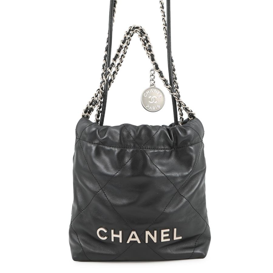 シャネル ハンドバッグ CHANEL 22 ミニ ココマーク シャイニーカーフ
