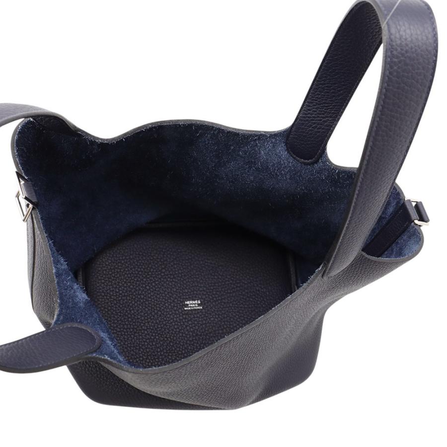 エルメス ハンドバッグ ピコタンロックMM ブルーニュイ/シルバー金具
