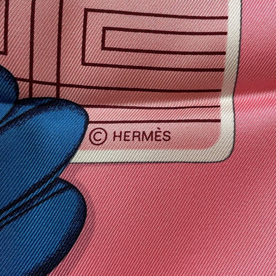 エルメス スカーフ カレ90 L'Heure des Gants 手袋の時計 HERMES