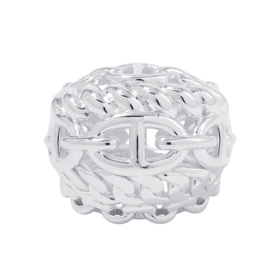 HERMES シルバー チェーンリング 専用ボックス付き 新品同様/ HERMES エルメス シルバー925 シェーヌダンクルマルチ