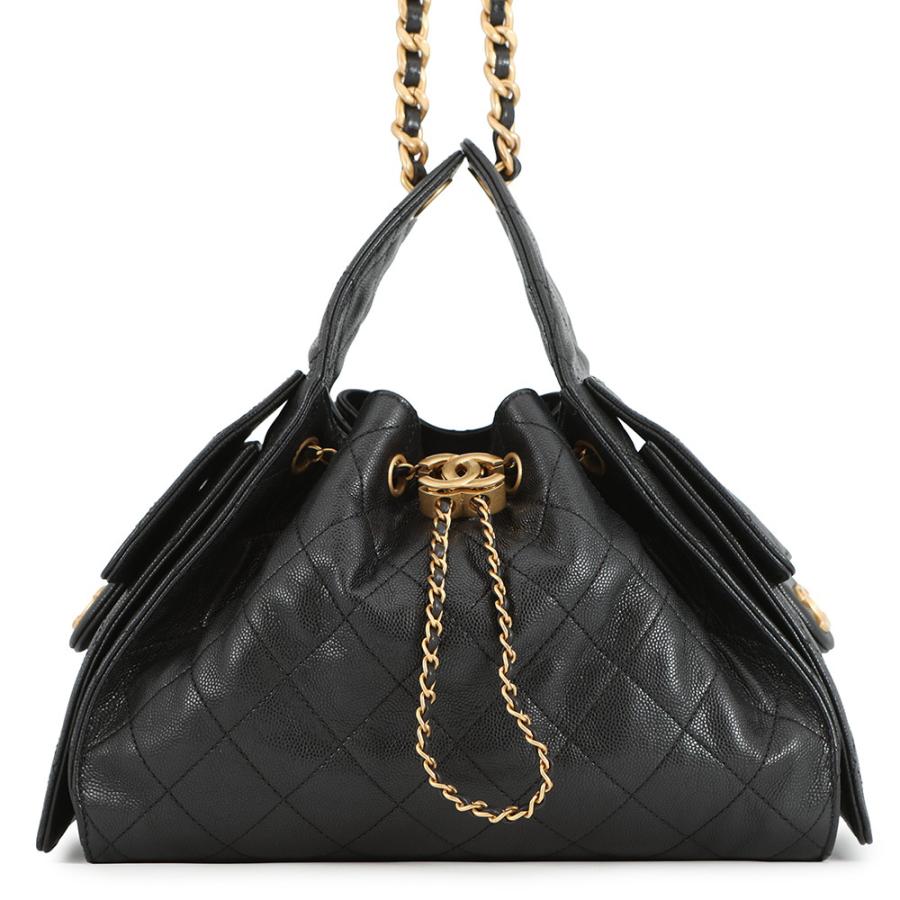 CHANEL シャネル シャネル 25 スモール ブラック キャビアスキン ショルダーバッグ ゴールド金具 チェーンショルダーバッグ AS5293 CHANEL(シャネル) シャネル 25 スモール ブラック キャビアスキン