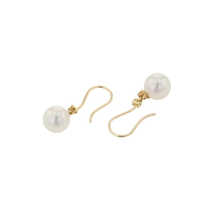 美品✨ミキモト ピアス 現行品 アコヤパール ダイヤモンド K18WG 真珠 ミキモト ピアス あこや真珠/ダイヤモンド 4P 計約0.06ct パール K18YG