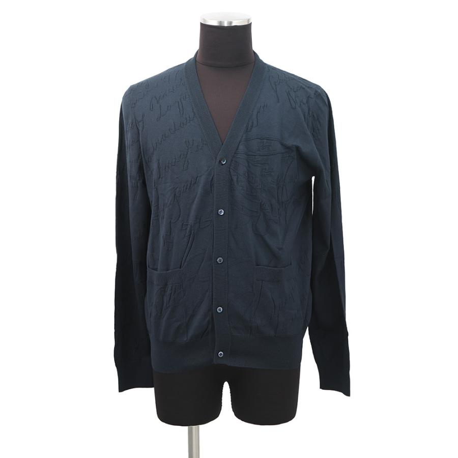 Berluti ベルルッティ スクリット柄 カーディガン ベルルッティ カーディガン スクリット ジャカード シルク コットン