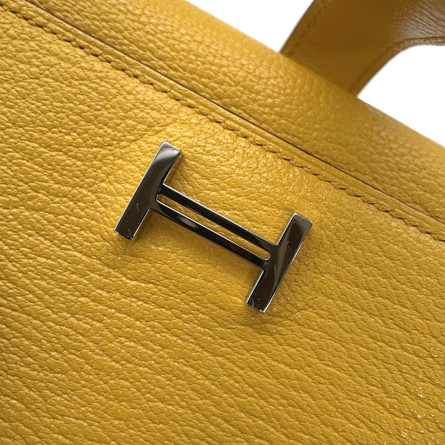 エルメス 三つ折り財布 ベアンコンビネ ジョーヌアンブル/シルバー金具 シェブルミゾル W刻印 HERMES 財布 【安心保証】の画像