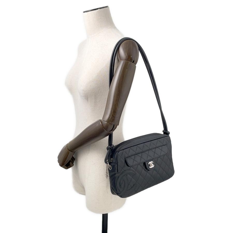 シャネル ショルダーバッグ カンボンライン ココマーク マトラッセ ラムスキン A28120 CHANEL ワンショルダー 黒 【安心保証】_3
