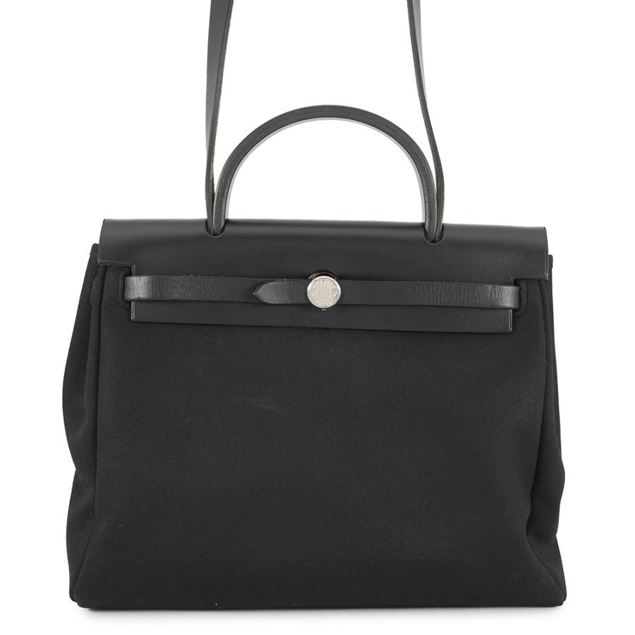 HERMES エルメス エールバッグPM ハンドバッグ 2WAY ショルダーバッグ トワルオフィシエ トワルGM レザー ブラック 黒 ベージュ □E刻印 HERMES（エルメス） エールバッグアドPM 2WAYショルダーバッグ レザー