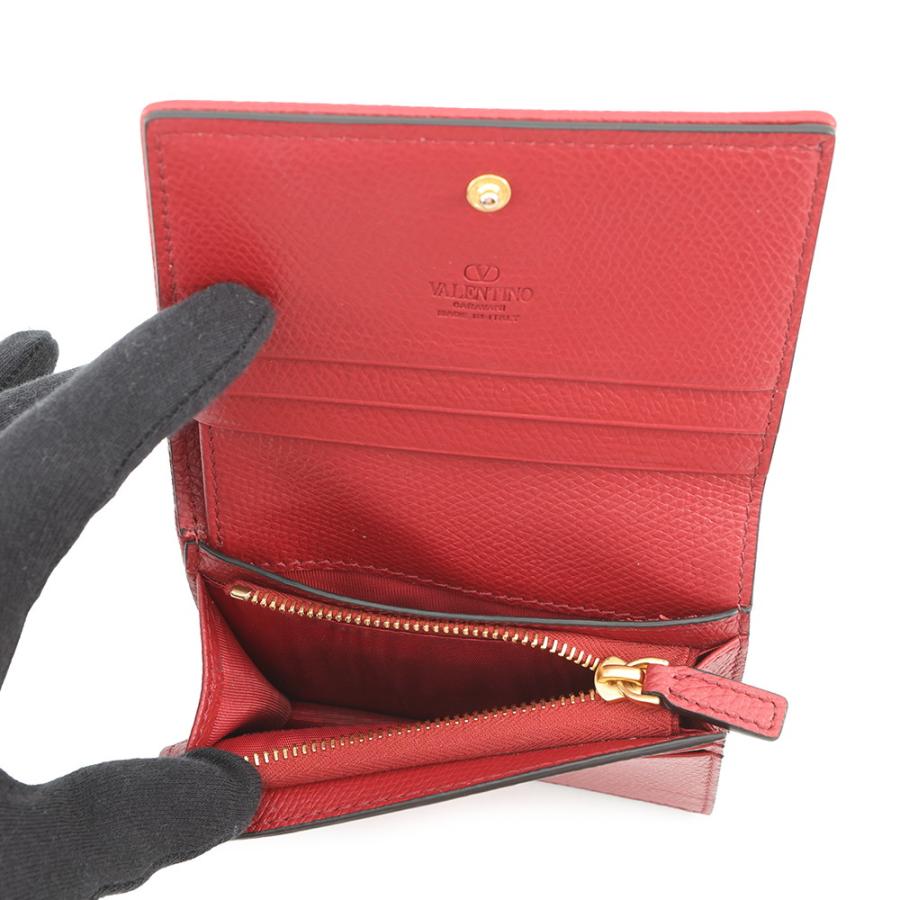 ヴァレンティノ・ガラヴァーニ 二つ折り財布 Vロゴ チェリー デニム