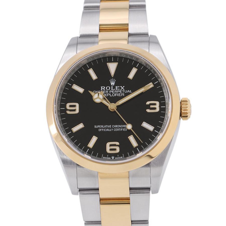 ロレックス エクスプローラー SS/K18YG ランダムシリアル ルーレット 124273 ROLEX 腕時計 黒文字盤 ロレックス エクスプローラーI SS/K18イエローゴールド ランダム