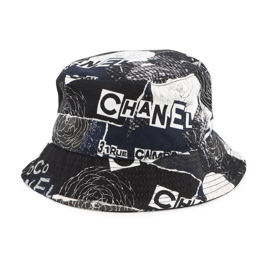 シャネル ハット カメリア ココマーク ロゴ コットン サイズM CHANEL