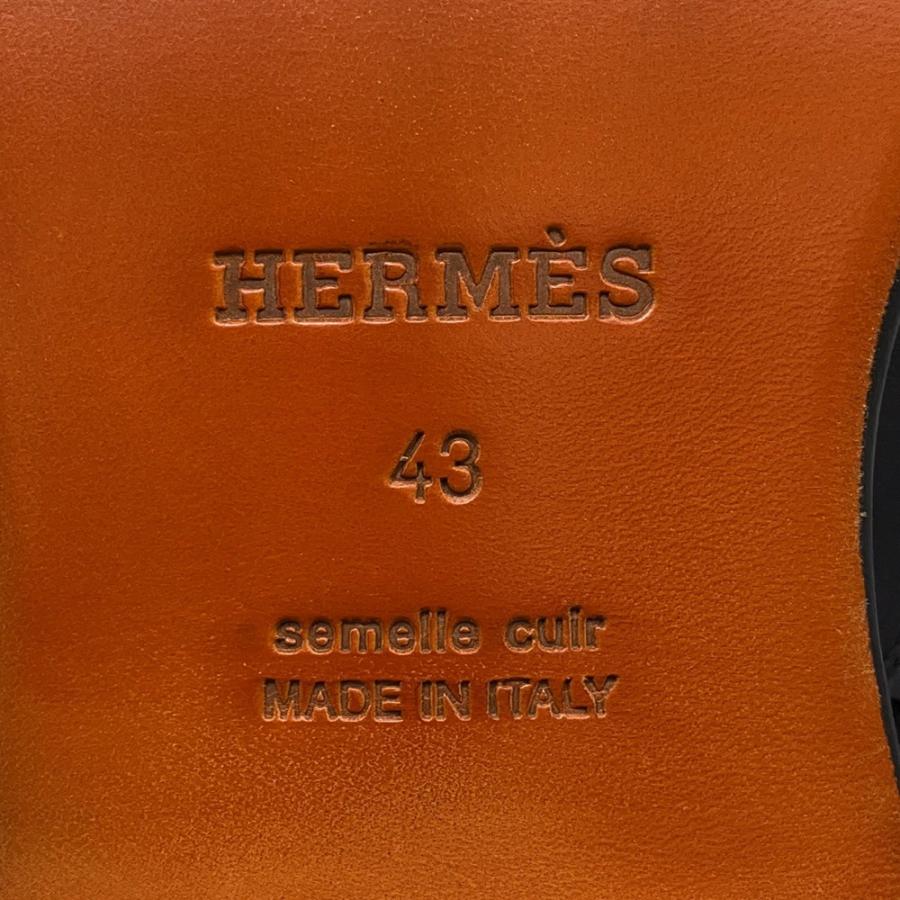 エルメス ブーツ サイドゴア パンチング レザー メンズサイズ43 HERMES