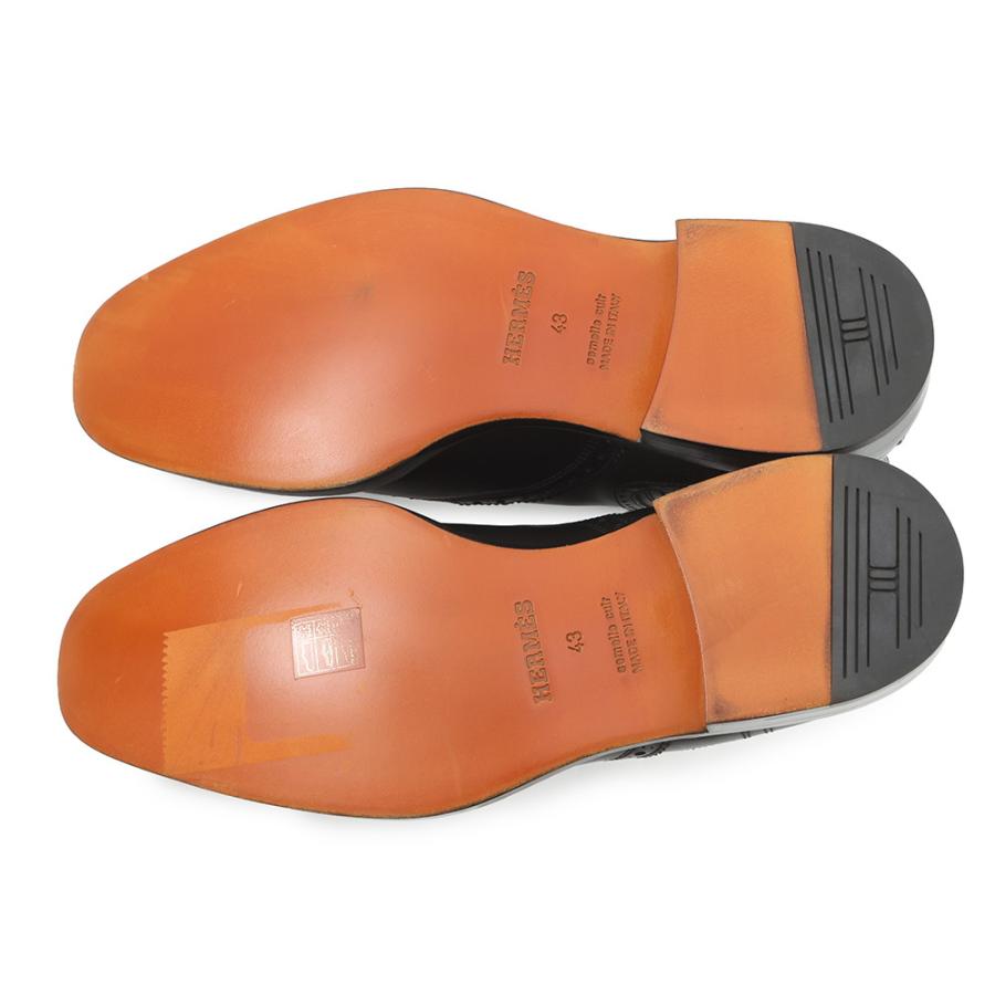 エルメス ブーツ サイドゴア パンチング レザー メンズサイズ43 HERMES