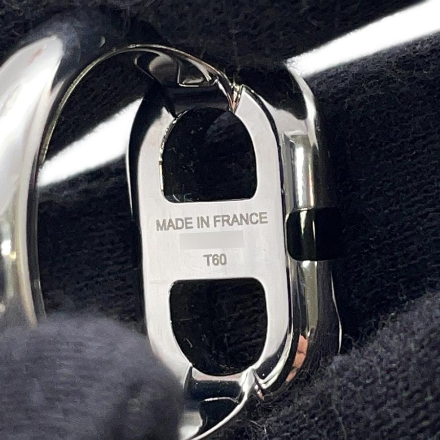 エルメス リング マイヨン ブラック/シルバー金具 サイズT60 HERMES 