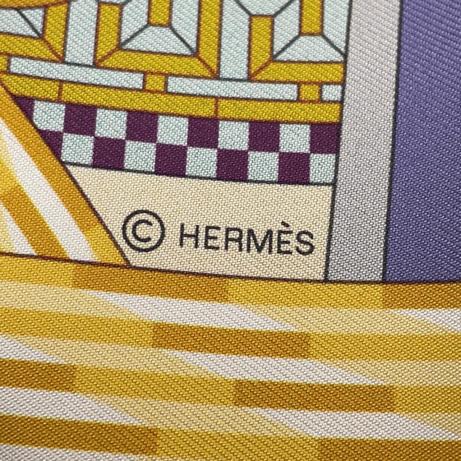 エルメス スカーフ カレ90 ダブルフェイス たいまつの光 A la Lumiere du Flambeau HERMES シルク 2024春夏の画像