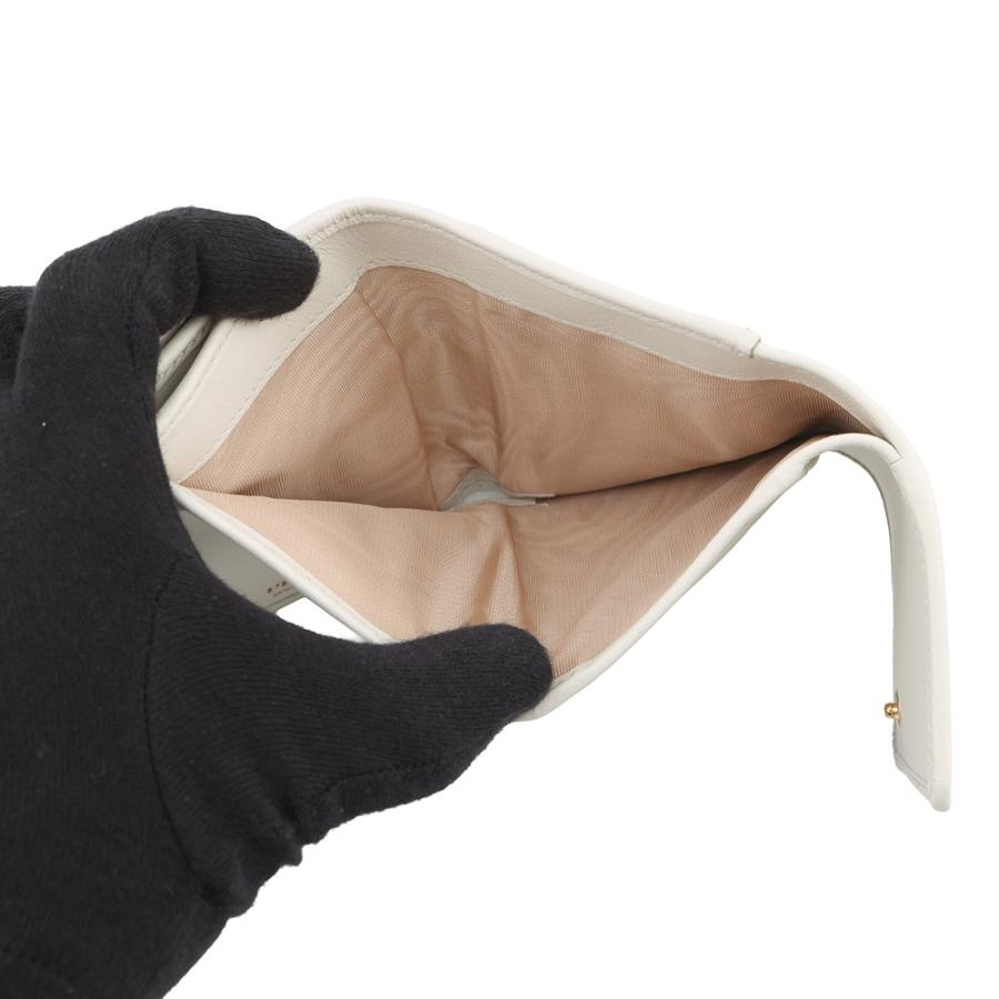 プラダ 三つ折り財布 ロゴ レザー 1MH043 PRADA 財布 白 : GALLERY