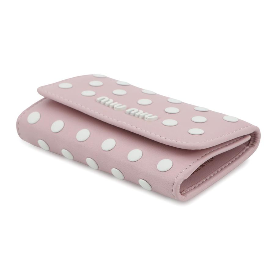 【新品未使用】MIU MIU ドットピンク キーケース ミュウミュウ キーケース ドット柄 カーフレザー 5PG222 MIUMIIU