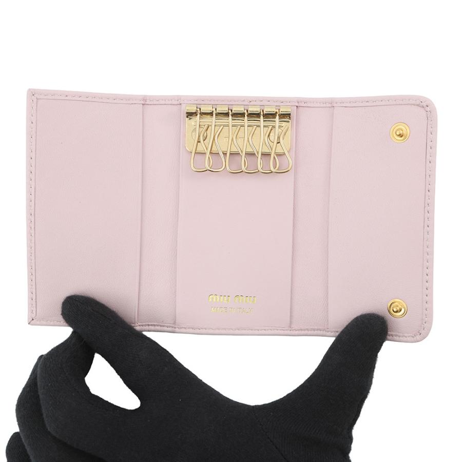 ミュウミュウ キーケース ドット柄 カーフレザー 5PG222 MIUMIIU