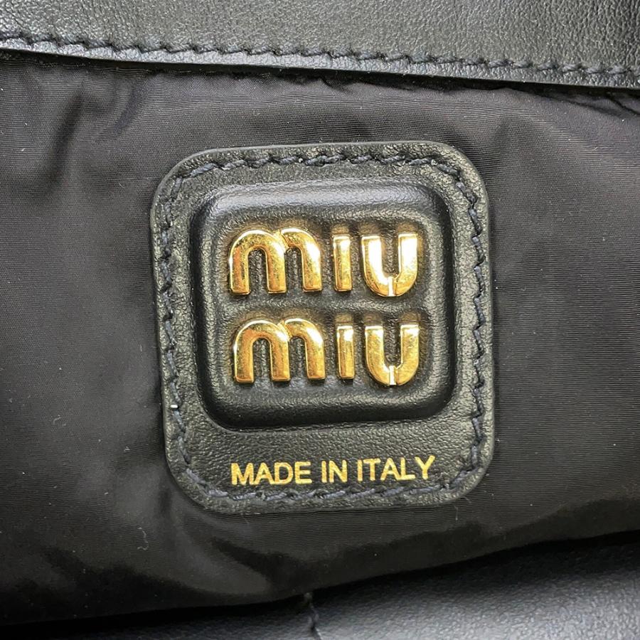 【半期決算セール開催中】 ミュウミュウ トートバッグ ホーボーバッグ レザー 5BC119 MIUMIU 黒_8