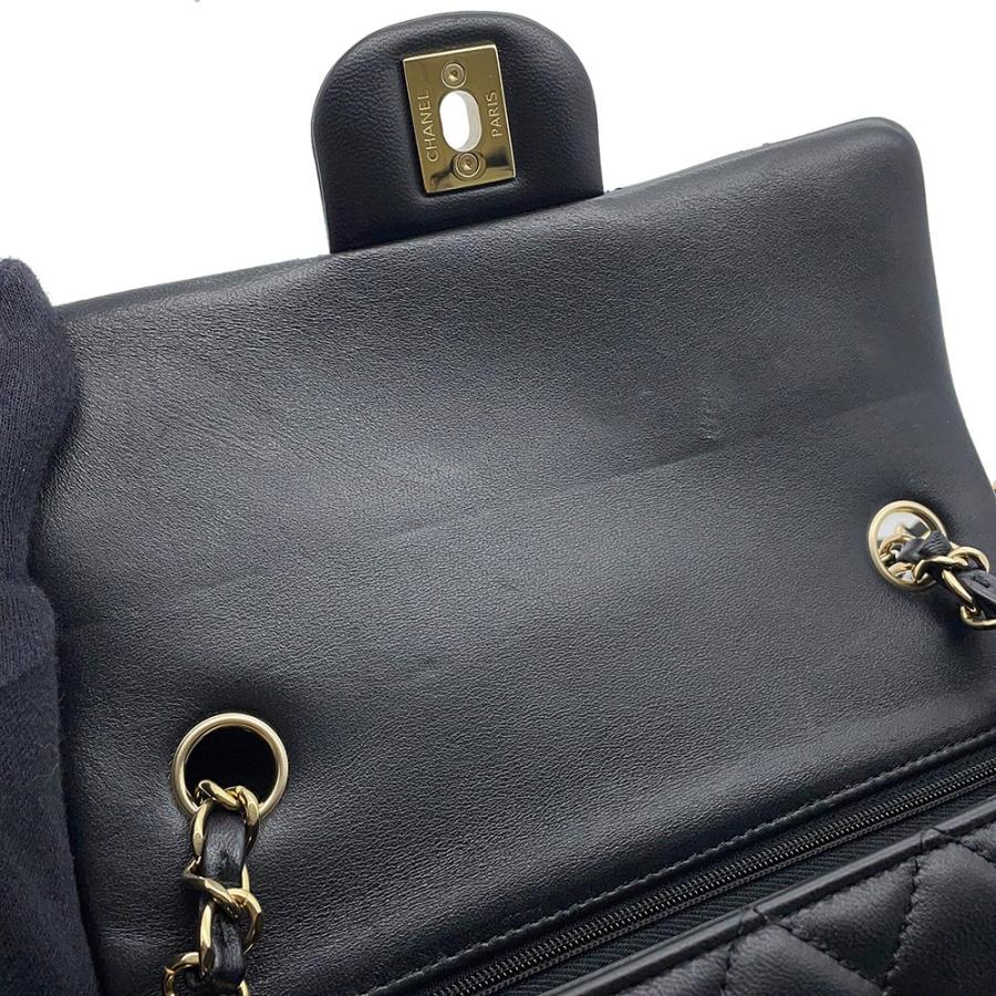 シャネル チェーンショルダーバッグ ミニ マトラッセ 20 ココマーク ラムスキン A69900 CHANEL 黒 【安心保証】の画像