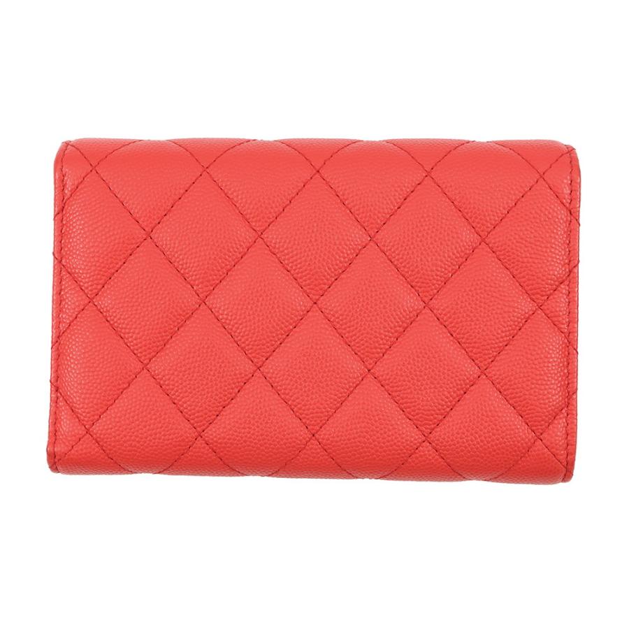 シャネル 三つ折り財布 マトラッセ ココマーク ミディアム フラップウォレット キャビアスキン A84341 CHANEL 【安心保証】の画像