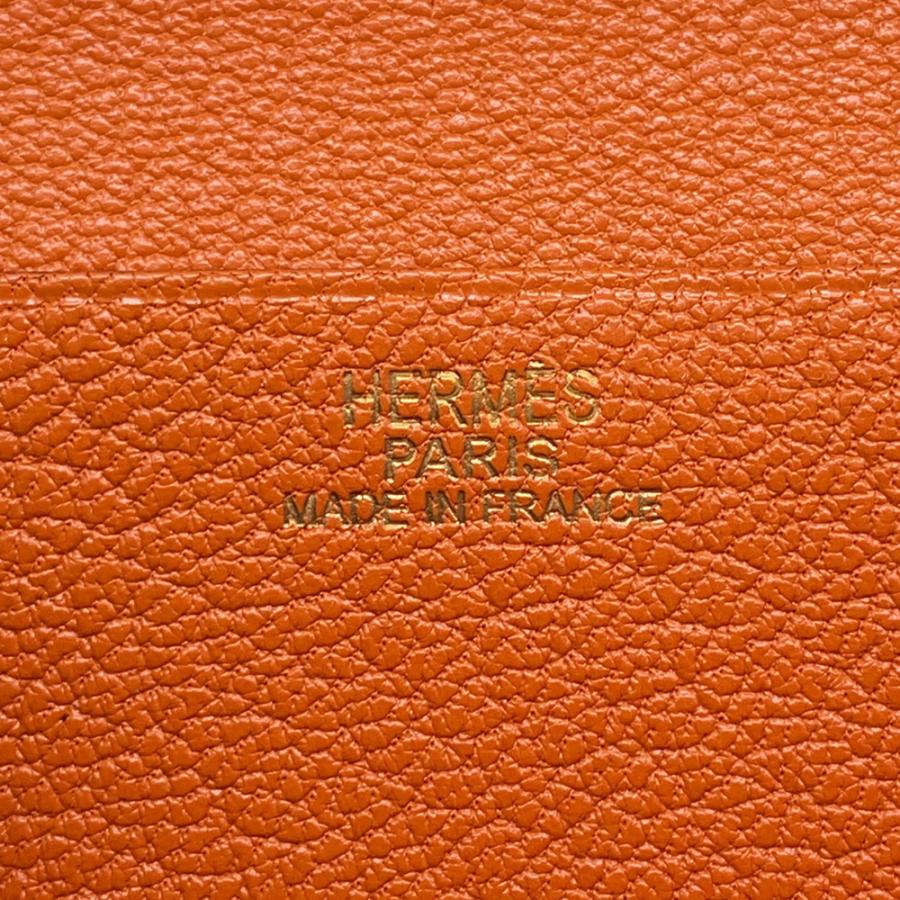 エルメス 長財布 ベアンスフレ オレンジ/ゴールド金具 シェブルミゾル