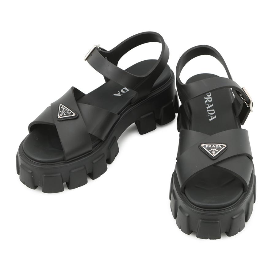 プラダ サンダル モノリス ラバー レディースサイズ38 1X382N PRADA 靴