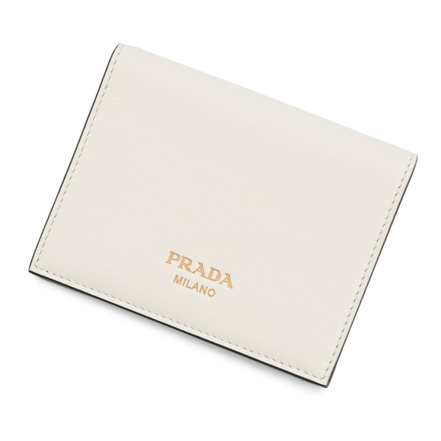 プラダ 二つ折り財布 コンパクトウォレット レザー 1MV204 PRADA 白