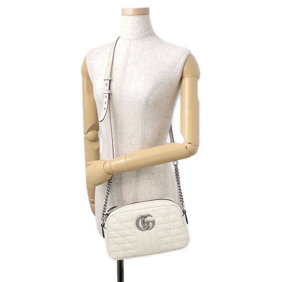グッチ ショルダーバッグ GGマーモント キルティング スモール レザー 846312 GUCCI バッグ 白 アウトレット品 グッチ ショルダーバッグ GGマーモント キルティング スモール レザー