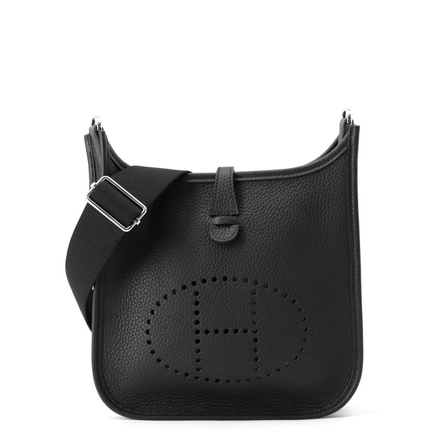 エルメス HERMES エヴリン3 PM D刻 ブラック/シルバー金具 トリヨン ユニセックス ショルダーバッグ HERMES - エルメス HERMES エヴリン3 GM D刻 ブラック シルバー金具