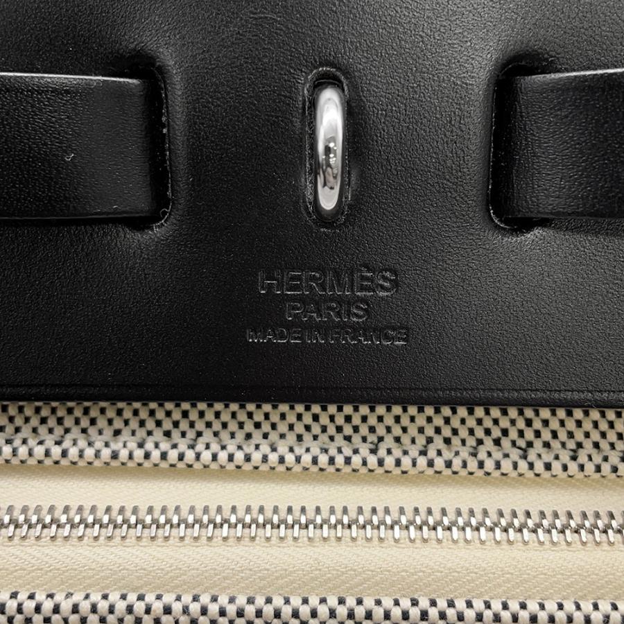 エルメス エールバッグジップPM ペガサスポップ ブラック/ブルーインディゴ/エクリュ/シルバー金具 トワルアッシュ/ヴァッシュハンター Y刻印 黒 【安心保証】の画像
