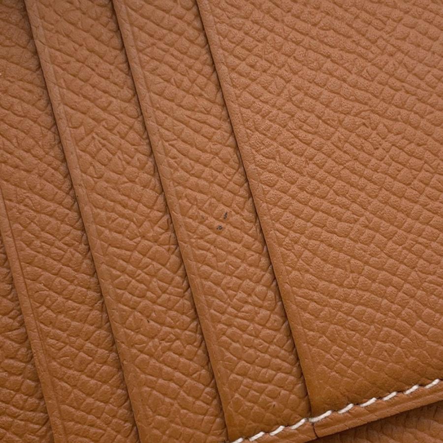 エルメス 二つ折り財布 ベアンコンパクト ゴールド/ゴールド金具 エプソン Y刻印 HERMES 財布 【安心保証】の画像
