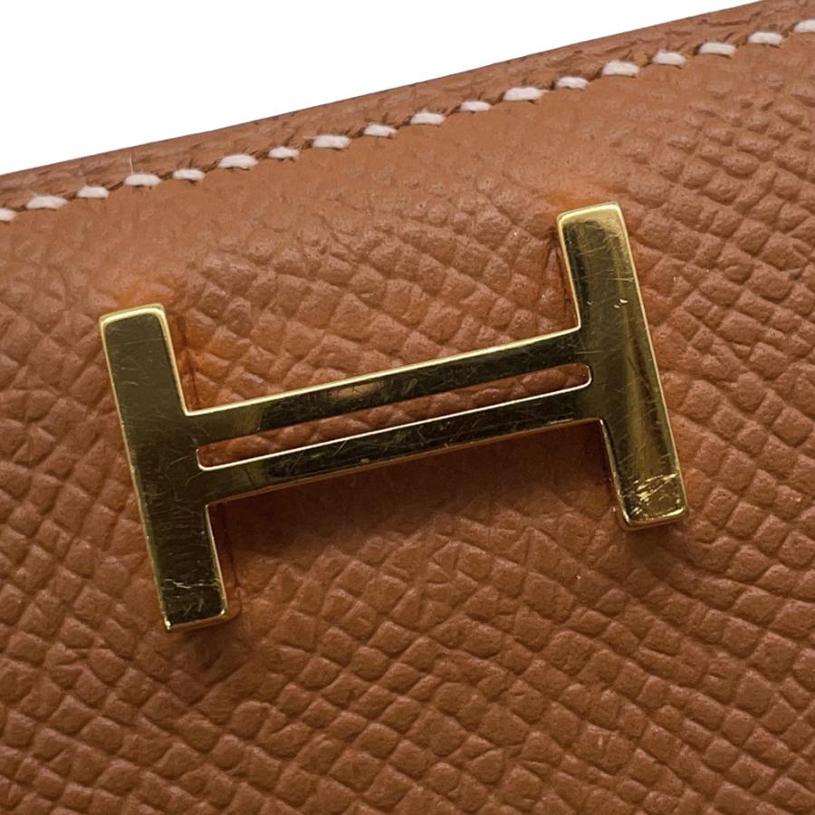 エルメス 二つ折り財布 ベアンコンパクト ゴールド/ゴールド金具 エプソン Y刻印 HERMES 財布 【安心保証】の画像
