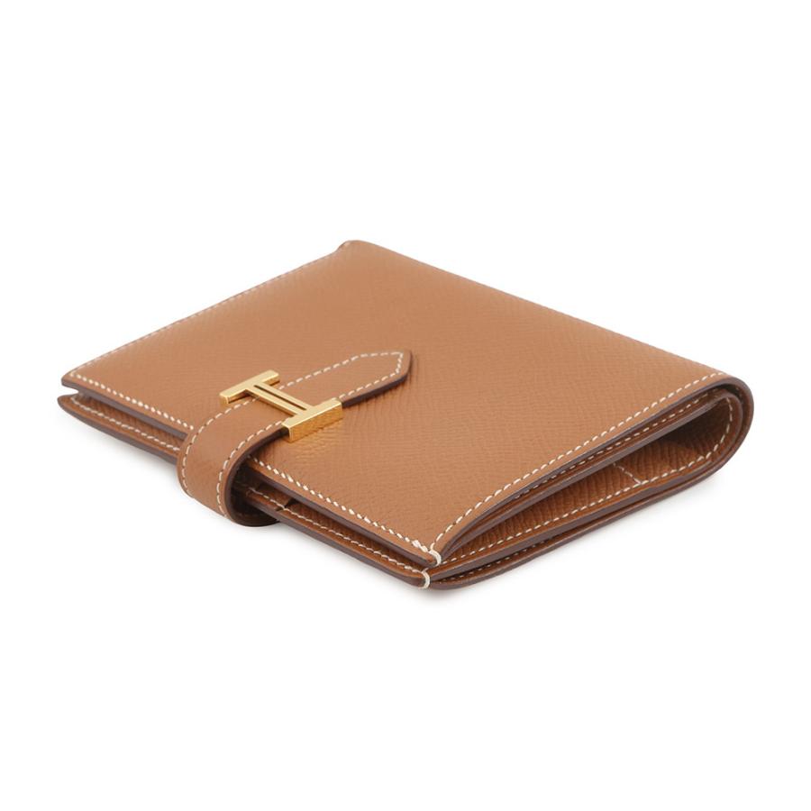 エルメス 二つ折り財布 ベアンコンパクト ゴールド/ゴールド金具 エプソン Y刻印 HERMES 財布 【安心保証】の画像