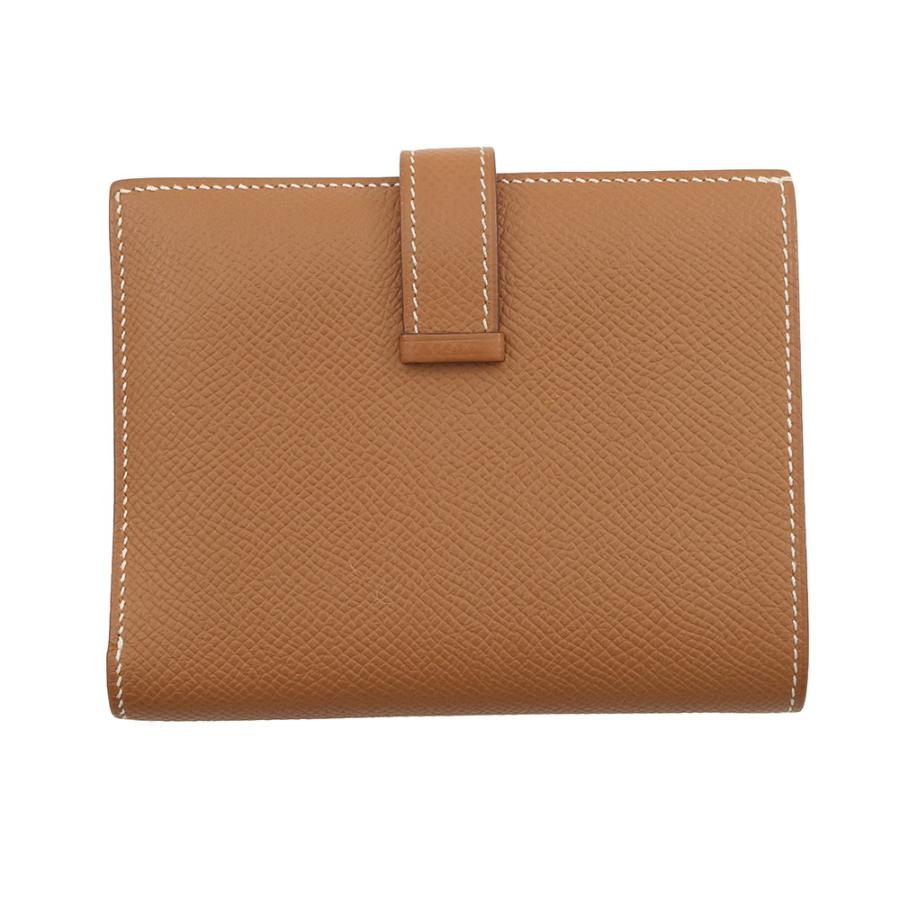 エルメス 二つ折り財布 ベアンコンパクト ゴールド/ゴールド金具 エプソン Y刻印 HERMES 財布 【安心保証】の画像
