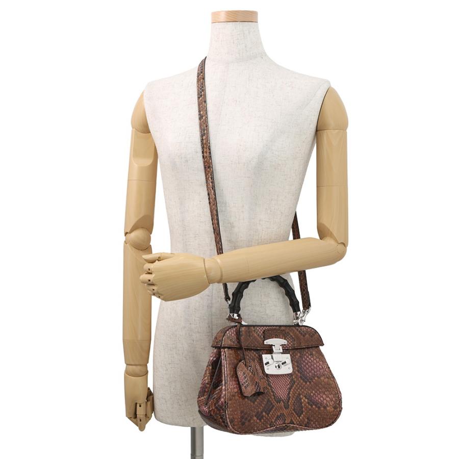 グッチ ハンドバッグ バンブー レディロック パイソン 353522 GUCCI 2way ショルダーバッグ 【安心保証】