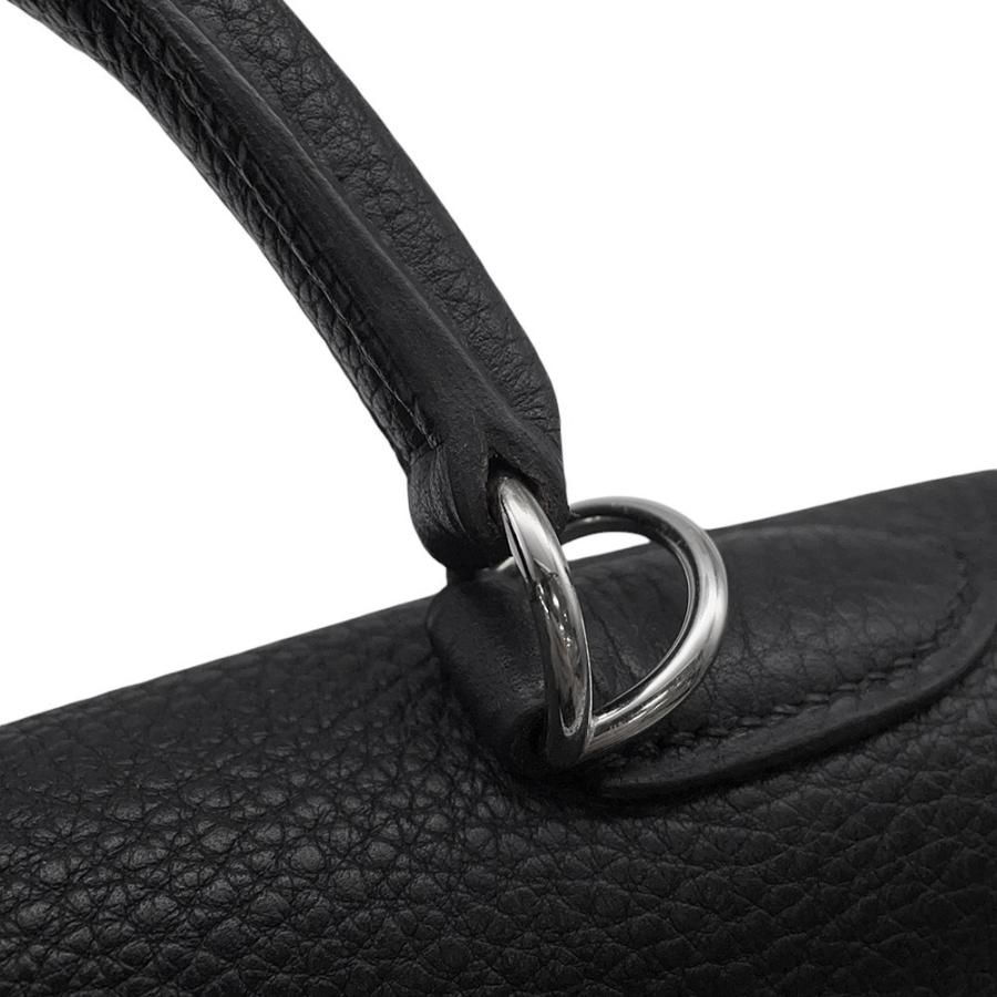 エルメス ハンドバッグ ケリー32 内縫い ブラック/シルバー金具 トゴ