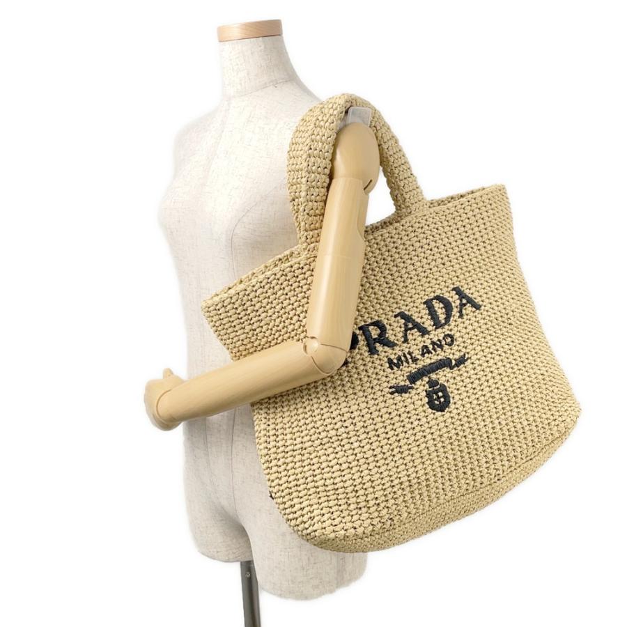 プラダ トートバッグ クロシェ ロゴ ラフィア 1BG392 PRADA 【安心保証
