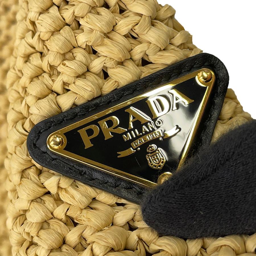 プラダ トートバッグ クロシェ ロゴ ラフィア 1BG392 PRADA 【安心保証