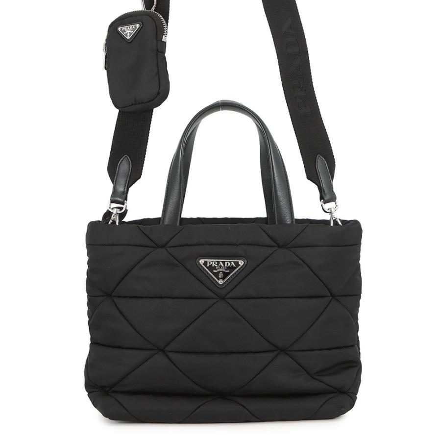 美品 PRADA 1BG373ナイロンスモール パデッド ハンドバッグ 2WAY プラダ ハンドバッグ スモール パデッドRe-Nylon トートバッグ