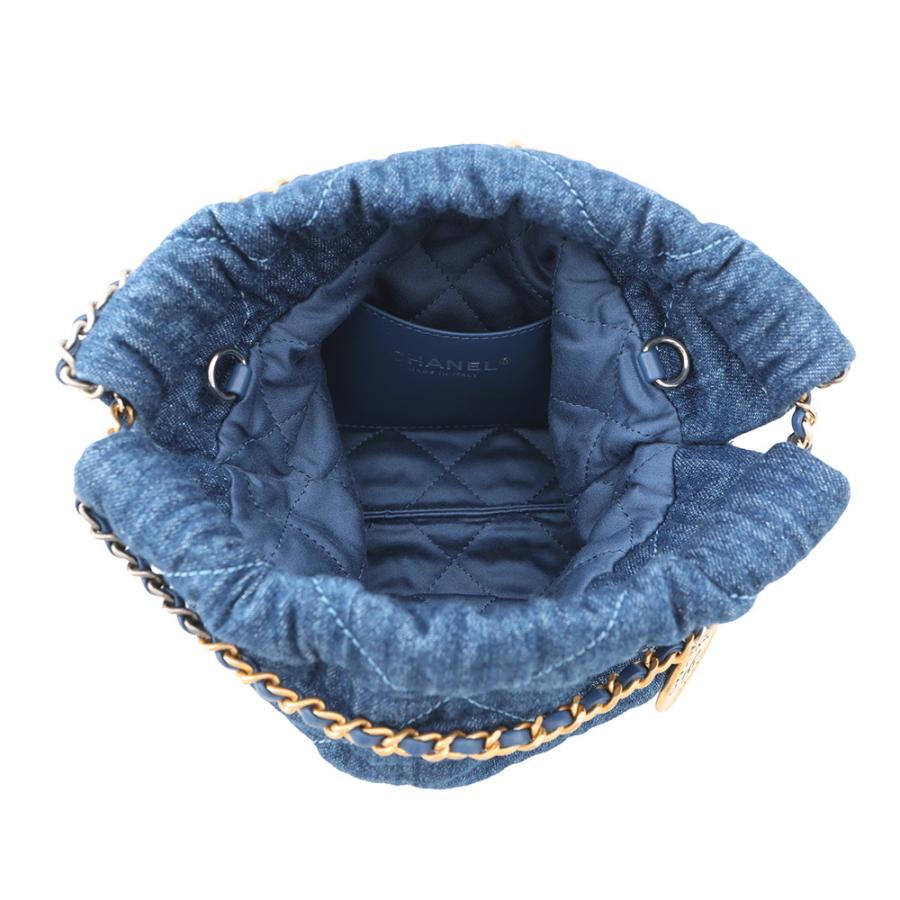 シャネル ハンドバッグ CHANEL 22 ミニ ココマーク デニム コットン