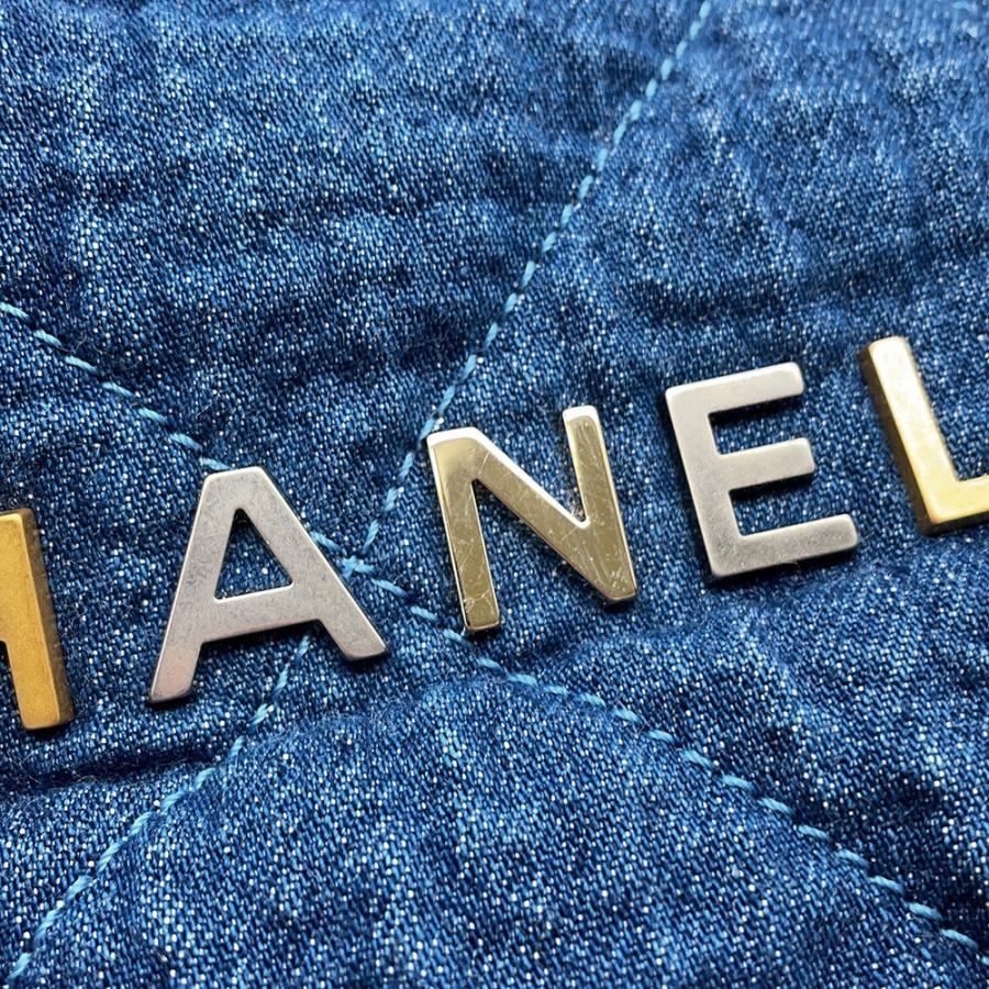 シャネル ハンドバッグ CHANEL 22 ミニ ココマーク デニム コットン