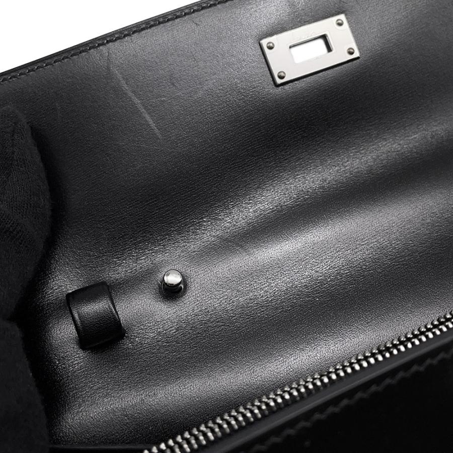 【希少 未使用品】HERMESケリーウォレット長財布 ボックスカーフ ブラック エルメス 長財布 ケリーウォレット ロング ブラック/ゴールド金具