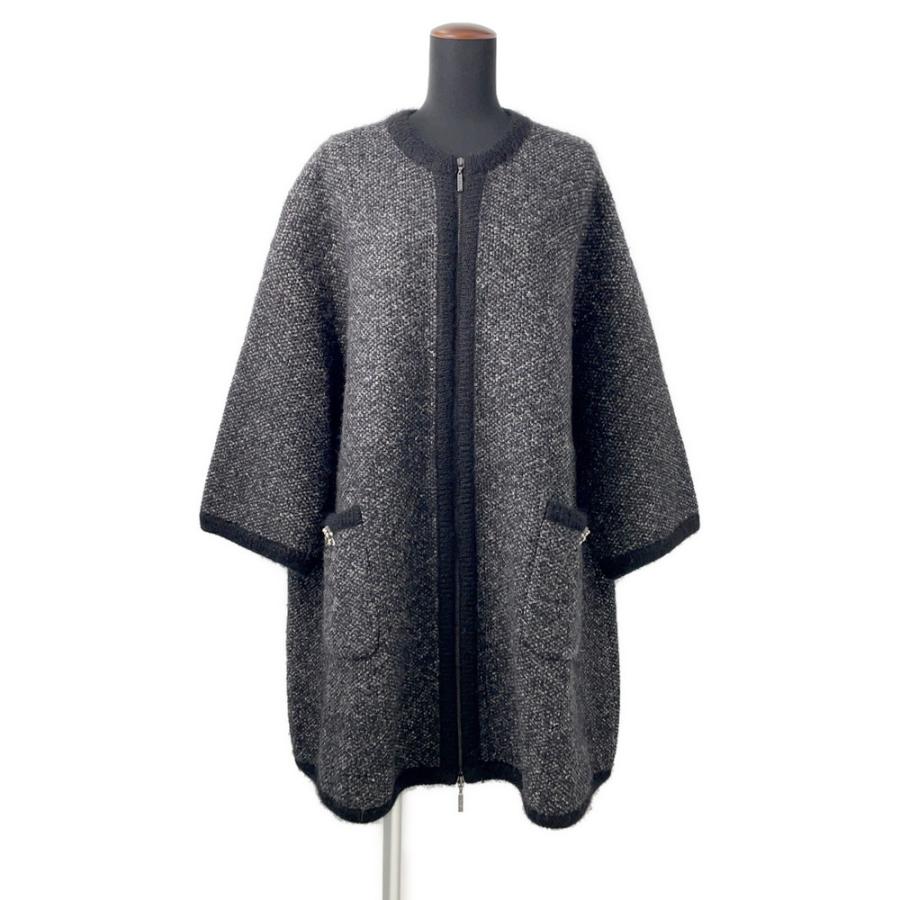 シャネル コート ニットコート アルパカ レディースサイズ36 P50484 CHANEL アウター 黒 シャネル コート ニットコート アルパカ レディースサイズ36 P50484
