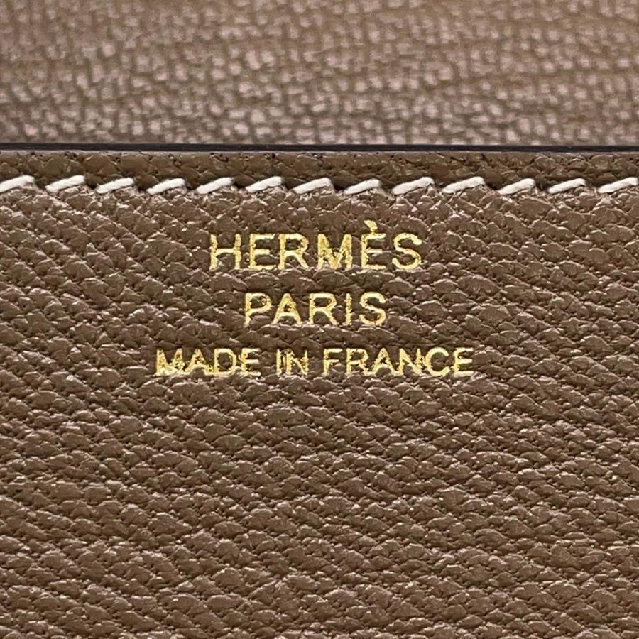 エルメス 財布 ロウリス ルリ エトゥープ/シャンパンゴールド金具 シェブルミゾル U刻印 HERMES 財布 【安心保証】の画像