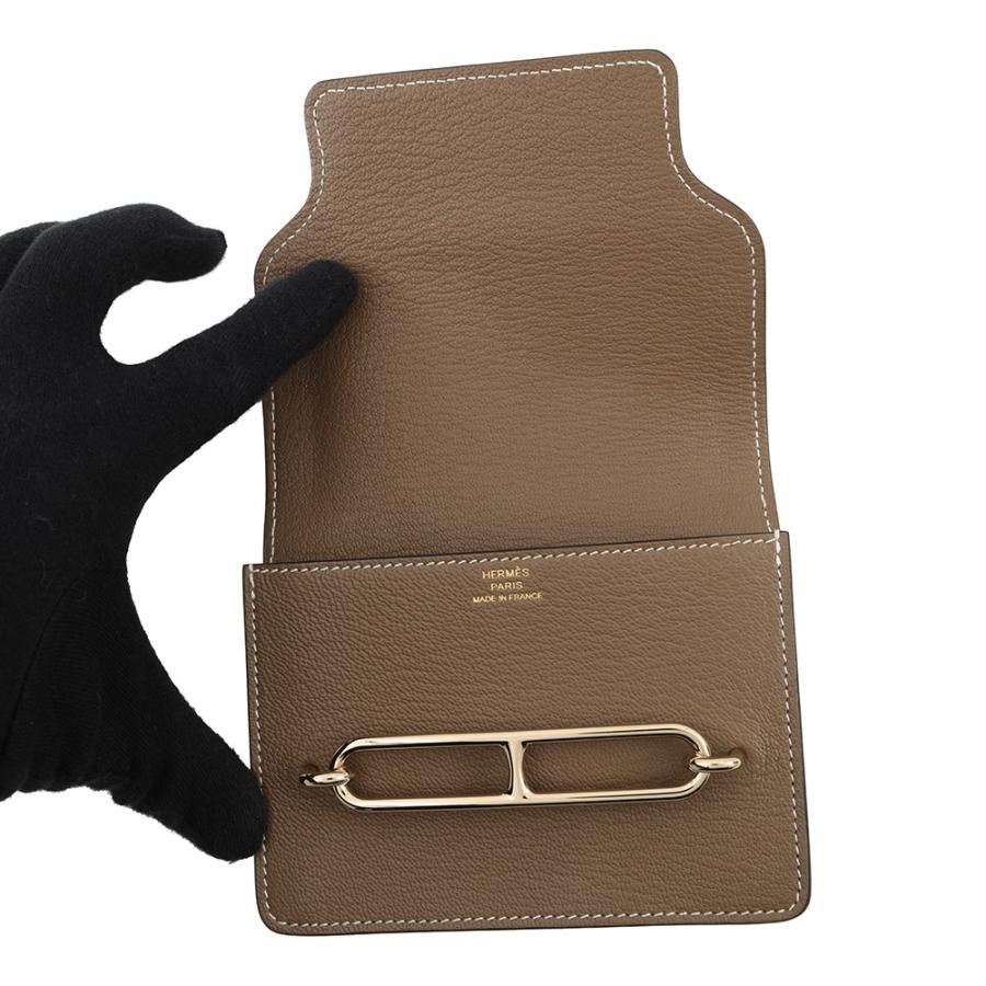 エルメス 財布 ロウリス ルリ エトゥープ/シャンパンゴールド金具 シェブルミゾル U刻印 HERMES 財布 【安心保証】の画像