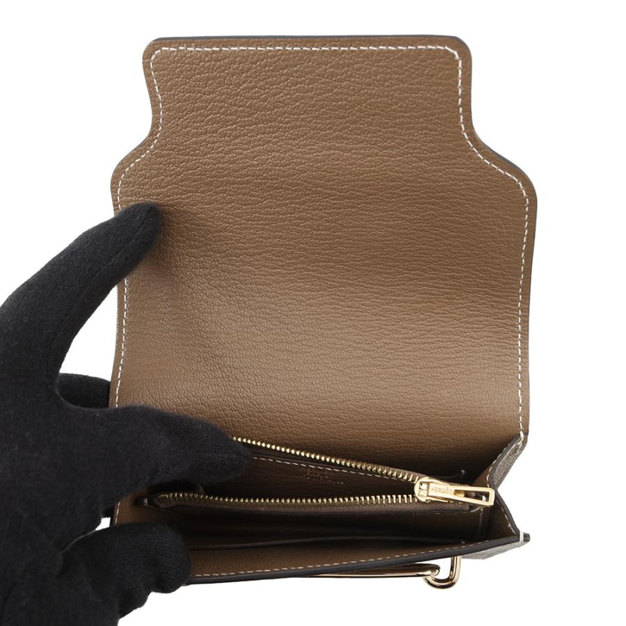エルメス 財布 ロウリス ルリ エトゥープ/シャンパンゴールド金具 シェブルミゾル U刻印 HERMES 財布 【安心保証】の画像