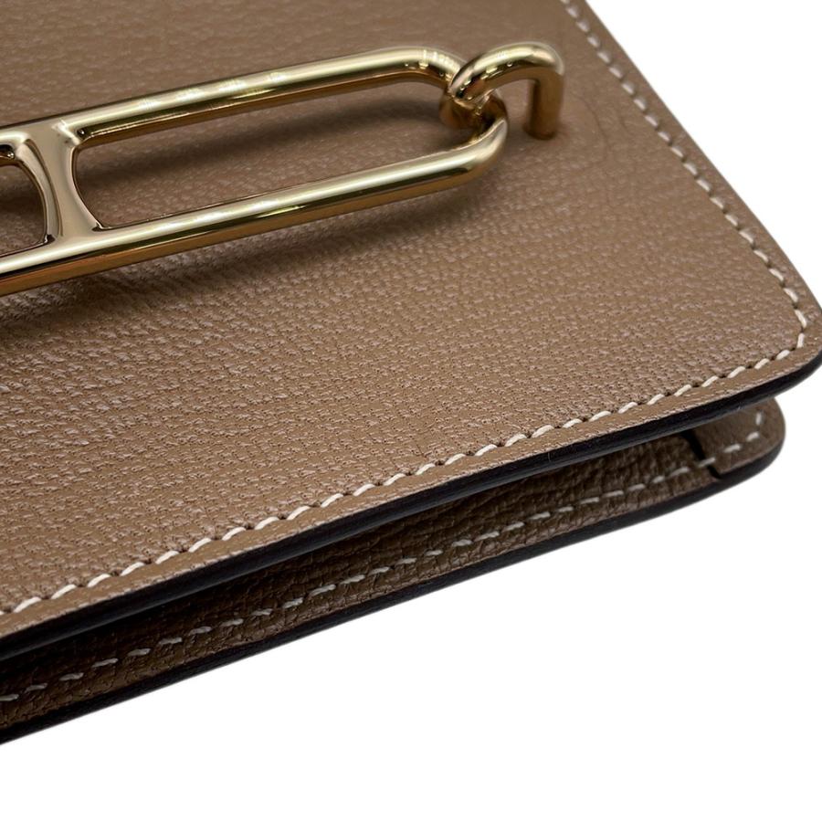 エルメス 財布 ロウリス ルリ エトゥープ/シャンパンゴールド金具 シェブルミゾル U刻印 HERMES 財布 【安心保証】の画像